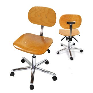 SILLA DE TRABAJO CON RUEDAS DE MADERA